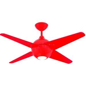 Yosemite Home Decor Spectrum Collection 42 in. Indoor Red Ceiling Fan with Light Kit SPECTRUM42R
