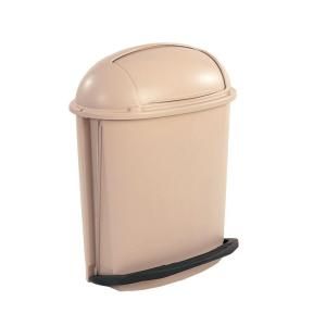 Rubbermaid Commercial Products 14.5 gal. Beige Pedal Roll Top Trash Container RCP 6177 BEI