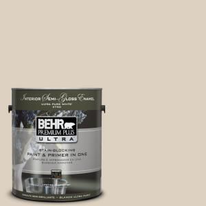 BEHR Premium Plus Ultra 1 gal. #PPU7 10 Roman Plaster Semi Gloss Enamel Interior Paint 375001