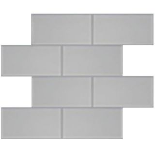 Splashback Tile Contempo 3 in. x 6 in. Bright White Frosted Glass Tile CONTEMPOBRIGHTWHITEBIGBRICK1X4GLASSTILE