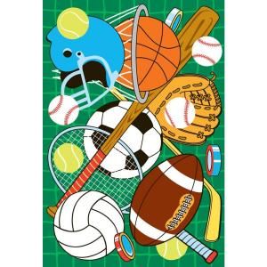 LA Rug Inc. Fun Time Lets Play Green Multi Colored 39 in. x 58 in. Area Rug FT 124 3958