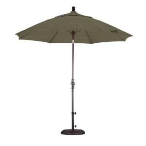 California Umbrella 9 ft. Fiberglass Collar Tilt Patio Umbrella in Terrace Fern Olefin GSCUF908117 FD11