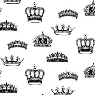 Graham & Brown 56 sq. ft. Crowns and Coronets Black Wallpaper 50 229
