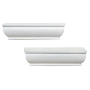Home Decorators Collection 4 in. D x 8 in. L x 1 3/4 in. H White Floating Ledge (2 Pack) HDC2LEDW