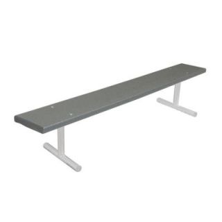 Ultra Play 6 ft. Gray Commercial Park Recycled Plastic Portable Bench without Back G942P GRY6
