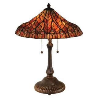 Dale Tiffany 24 in. Red Lotus Antique Bronze Table Lamp TT13059