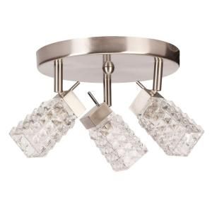 Globe Electric Lux Collection 3 Lamp Brushed Steel Canopy Lighting Fixture DISCONTINUED 58522
