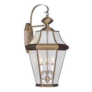 Filament Design 3 Light Outdoor Antique Brass Wall Lantern CLI MEN2361 01