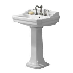 Foremost Series 1930 Lavatory and Pedestal Combo in White FL 1930 8W