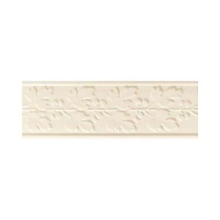 Daltile Polaris Gloss Almond 4 in. x 12 in. Glazed Ceramic Fiore Decorative Wall Tile PL22412DECO1P