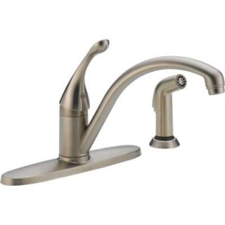 Delta Collins Single Handle Side Sprayer Kitchen Faucet in Stainless 440 SSWE DST