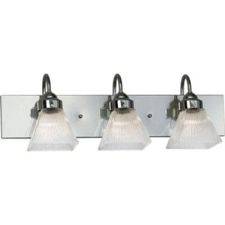 Progress Lighting Square Prismatic Glass Collection Chrome 3 light Vanity Fixture DISCONTINUED P3322 15