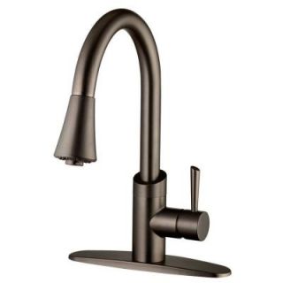 Belle Foret Modern Single Handle Pull Down Sprayer Kitchen Faucet with Deck Plate in Oil Rubbed Bronze DISCONTINUED FP4A4038RBP