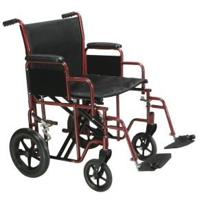 Drive Medical Bariatric Heavy Duty Transport Wheelchair with Swing away Footrest BTR20 R