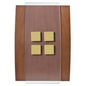 Honeywell Decor Series Wireless Door Chime Wood with Antique Brass Accent Push Button Vertical or Horizontal Mnt RCWL3506A