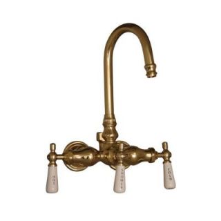 Pegasus 3 Handle Claw Foot Tub Diverter Faucet without Hand Shower for Acrylic Tub in Polished Brass 4000 PL PB