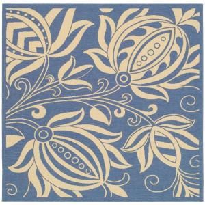Safavieh Courtyard Blue/Natural 7 ft. 10 in. x 7 ft. 10 in. Square Area Rug CY2961 3103 8SQ
