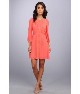 Jessica Simpson 3/4 Sleeve Chiffon Dress Womens Dress (Pink)