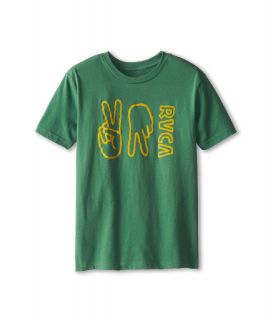 RVCA Kids VA Hands Boys Short Sleeve Pullover (Green)