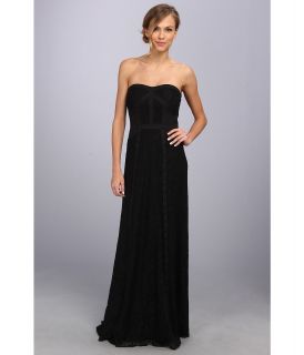 Jessica Simpson Strapless Lace Gown w/ Tux Seaming Womens Dress (Black)