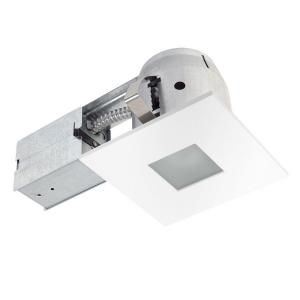 Globe Electric 4 in. Square Shower White Matte Recessed Lighting Kit 90653