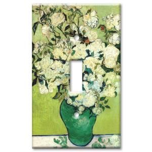 Art Plates Van Gogh: Vase of Roses   Oversize Single Wall Plate OVS 338