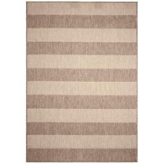 Direct Home Textiles Textured Stripe Khaki 8 ft. x 11 ft. Indoor/Outdoor Area Rug DISCONTINUED 6774 96132 146