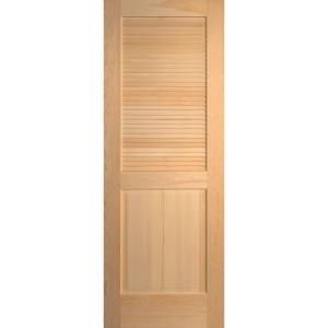 Masonite Smooth Half Louver Solid Core Unfinished Pine Interior Door Slab 243175