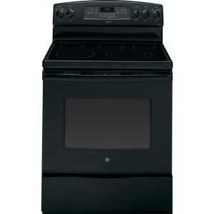GE 5.3 cu. ft. Electric Range with Self Cleaning Oven and Convection in Black JB745DFBB