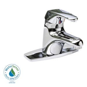 American Standard Seva Single Hole 1 Handle Low Arc Bathroom Faucet in Polished Chrome with Speed Connect Drain 1480.101.002