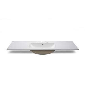 Xylem 43 in. Vitreous China Vanity Top with Basin in White CST430WT 3