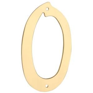 National Hardware 4 in. Solid Brass House Number 0 DISCONTINUED V1901 4 NUMBER #0 SB/PB