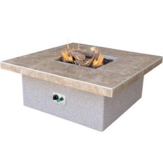 Cal Flame Stucco and Tile Square Propane Gas Fire Pit FPT S301 H