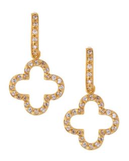 Pave Open Clover Drop Earrings