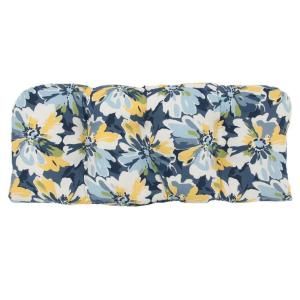 Hampton Bay Splash Floral Tufted Outdoor Bench Cushion 7426 01002200