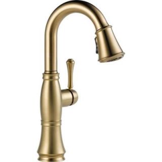 Delta Cassidy Single Handle Pull Down Sprayer Bar Faucet in Champagne Bronze 9997 CZ DST
