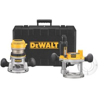 DEWALT 2 1/4 HP Electronic Variable Speed Fixed Base and Plunge Router Combo Kit with Soft Start DW618PK
