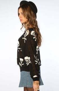 Wildfox V Neck Sweater Knight Hood School Girl Black