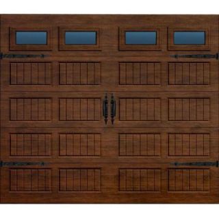 Martin Garage Doors Wood Collection Silverlake 8 x 7 ft. Grooved Panel Walnut Woodgrain Non Insulated Full View Acrylic Window Garage Door HDIY 000161