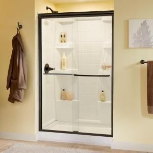 Delta Simplicity 47 3/8 in. x 70 in. Sliding Bypass Shower Door in Oil Rubbed Bronze with Frameless Clear Glass 159261