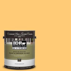 BEHR Premium Plus Ultra 1 gal. #310B 5 Spiced Butternut Semi Gloss Enamel Exterior Paint 585401