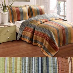 Greenland Home Fashions Katy 3 piece Twin size Quilt Set Blue Size Twin