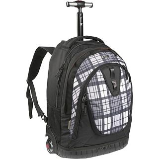 J World Drake Laptop Rolling Backpack   Tartan Grey