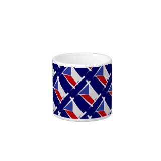 Czech Republic Brush Flag Espresso Mug