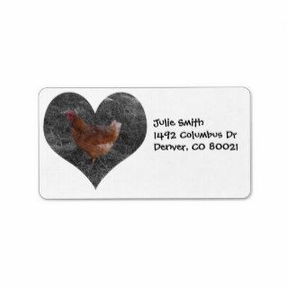 Heart Shaped Chicken Address Label