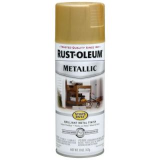 Rust Oleum Stops Rust 11 oz. Protective Enamel Metallic Gold Rush Spray Paint 7270830