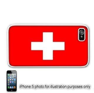 Switzerland Swiss Flag Apple iPhone 5 Hard Back Case Cover Skin White: Cell Phones & Accessories