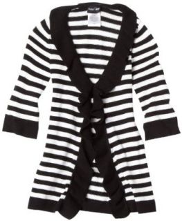 Paperdoll Girls 2 6x Stripe Cardigan,Black/White,4 Clothing