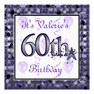 Happy 60th Birthday Party InvitationPERSONALIZED
