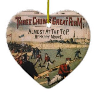 Vintage Sports, Three Chums Magazine Cover Art Ornament